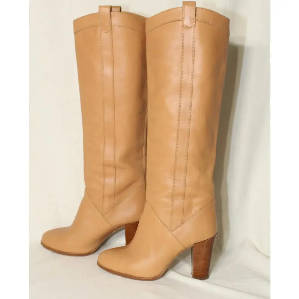 Vanessa Seward Tall Tan Leather Boots size 37 - Picture 8 of 12